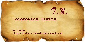 Todorovics Mietta névjegykártya